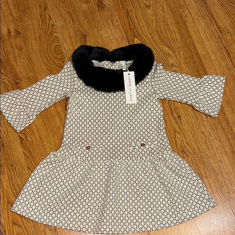 Janie and Jack Monochrome Patterned Dress